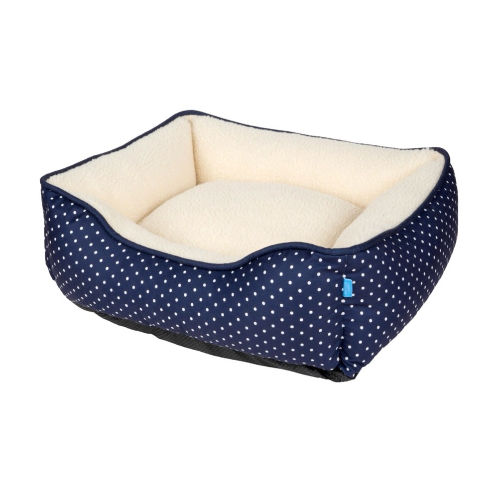 Navy Polka Dot Pet Bed NEW